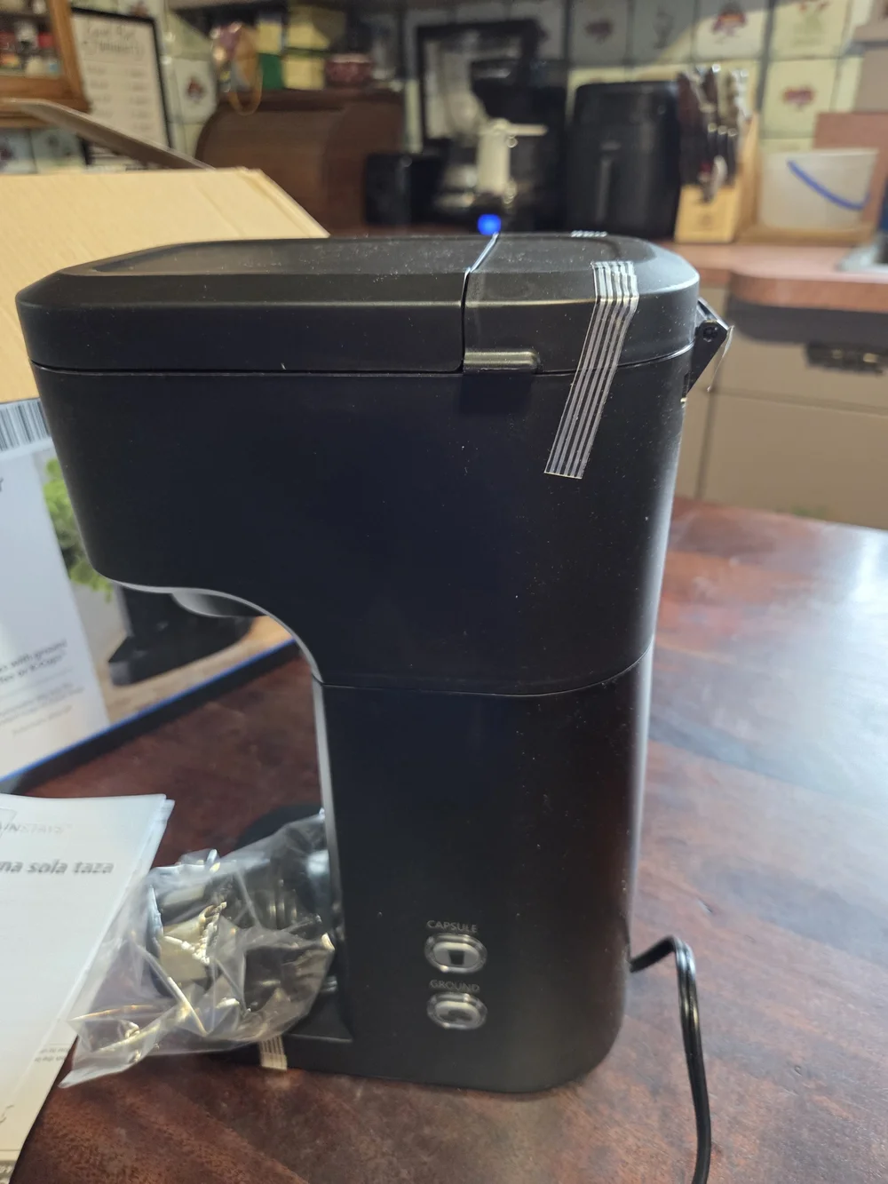 Nib Mainstays Black Single-Serve Coffee Brewer